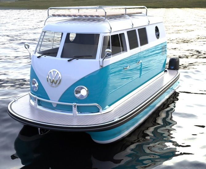 WV Minibüsünün Tekneyle Birleştiği Eğlenceli Tasarım